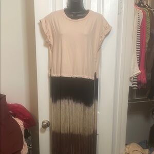 Zara Peach, Brown, and Black Ombre Maxi Tee